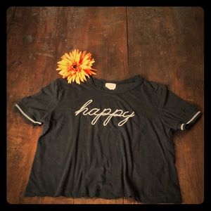 Black Girls Crop-Top -“Happy”